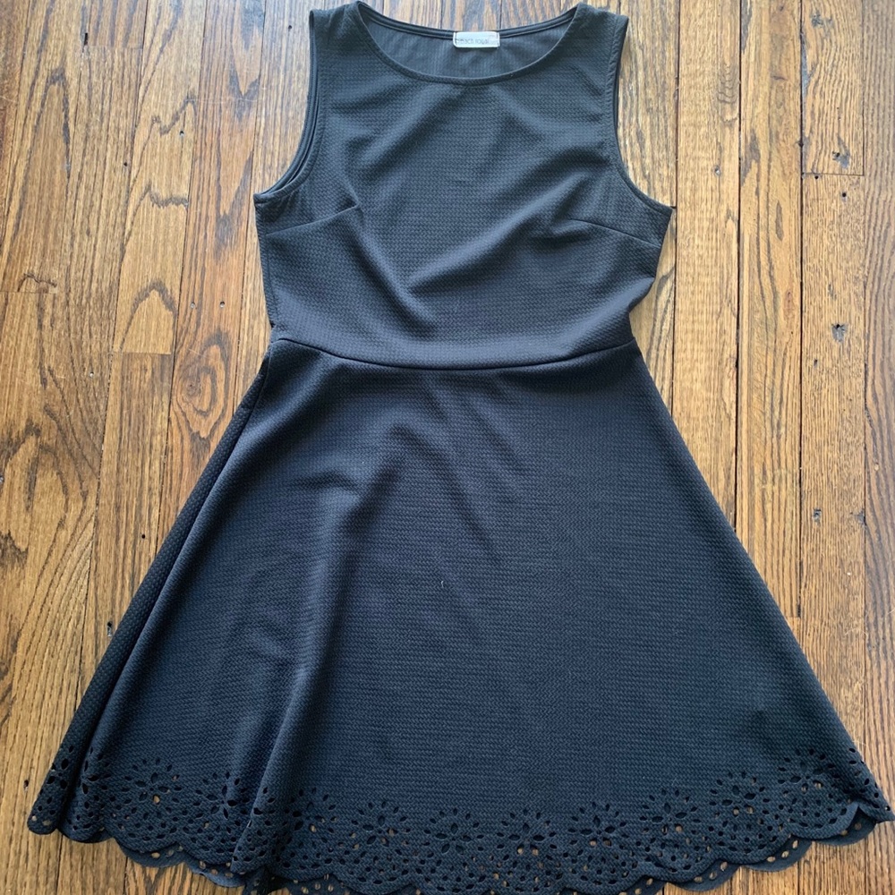 Black Dress w/ Die Cut Skirt, Medium